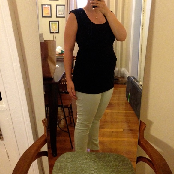 Japanese Weekend Maternity Black Wrap Tie Front Top Woman’s Small - Picture 8 of 9